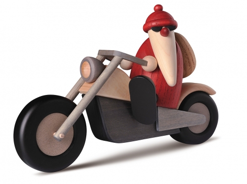 Weihnachtsmann auf Motorrad